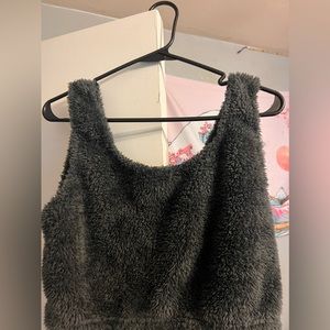 Fluffy cropped tank top
